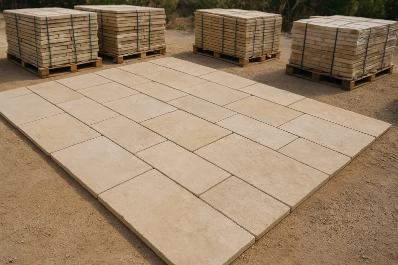 Dallage en pierre naturelle prêt à poser à prix compétitif avec livraison à Aix-en-Provence dans les Bouches-du-Rhône