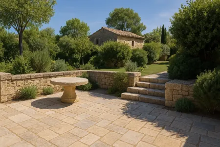 Notre zone d'activité pour ce service Éléments décoratifs en pierre calcaire sur mesure pour bâtir une fontaine ou un escalier extérieur haut de gamme à